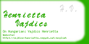 henrietta vajdics business card